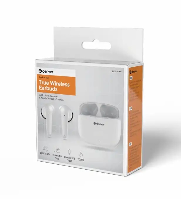 DENVER bežične slušalice in-ear TWE-48W, WHITE