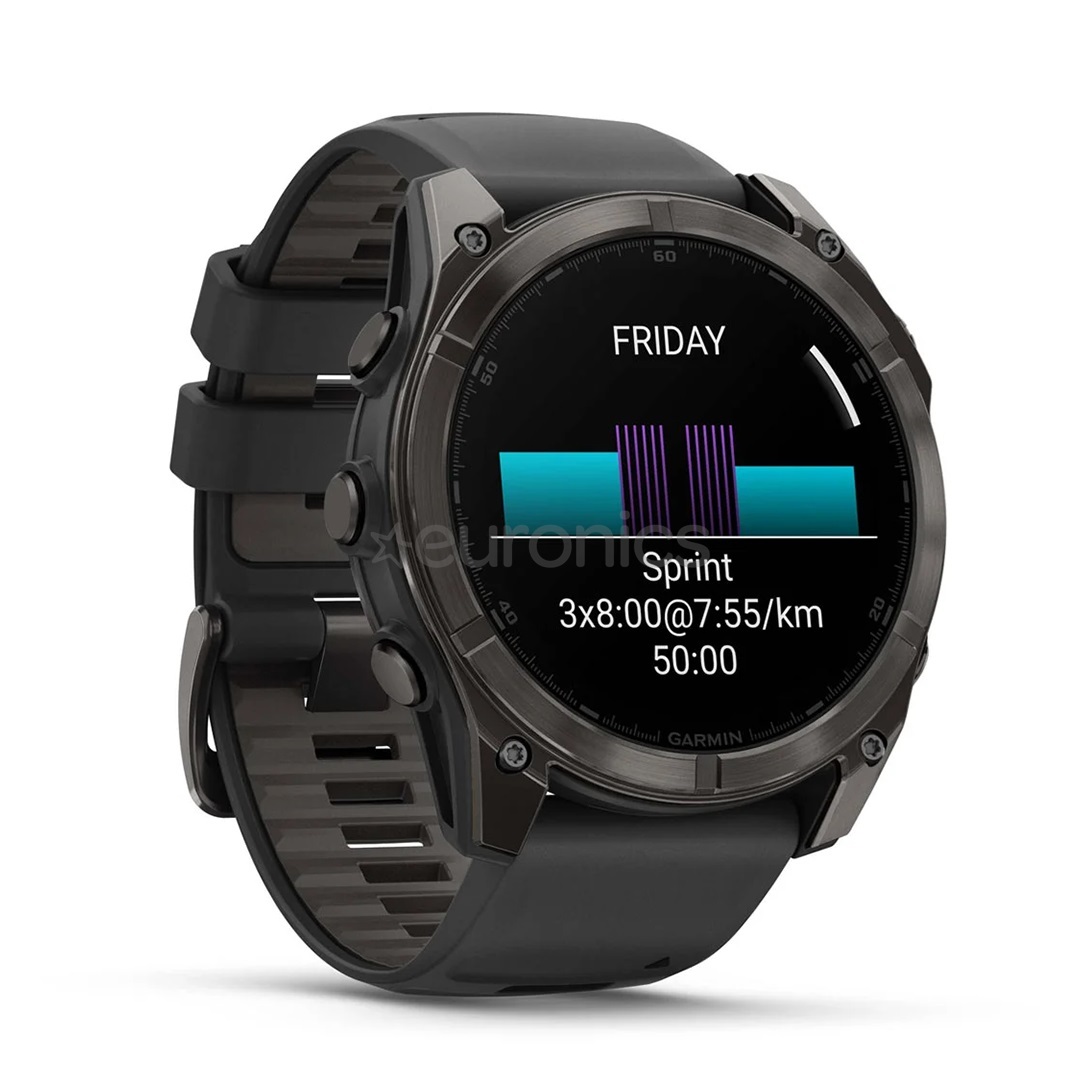 GARMIN Fenix 8 AMOLED Sapphire pametni sat, 51 mm, Carbon Gray, Pebble Gray remen