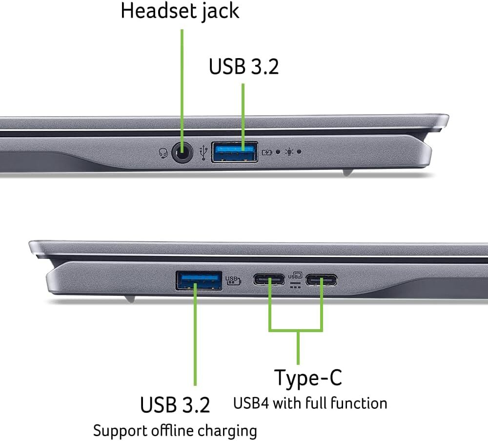 Acer laptop Swift Go SFG14-01-X8BW, 14,5 WUXGA IPS 120Hz, Qualcomm Snapdragon X Plus X1P-42-100, 16GB RAM, 1TB SSD, Qualcomm Adreno, Windows 11 Home