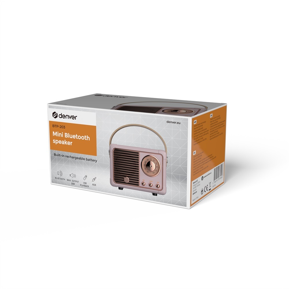 DENVER prijenosni bluetooth zvučnik BTP-203RO, ROSE
