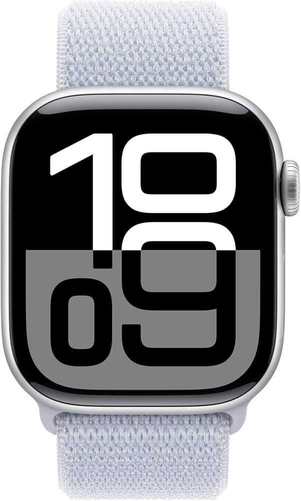 Apple Watch S10 GPS 46mm Silver Aluminium Case Blue Cloud Sport Loop