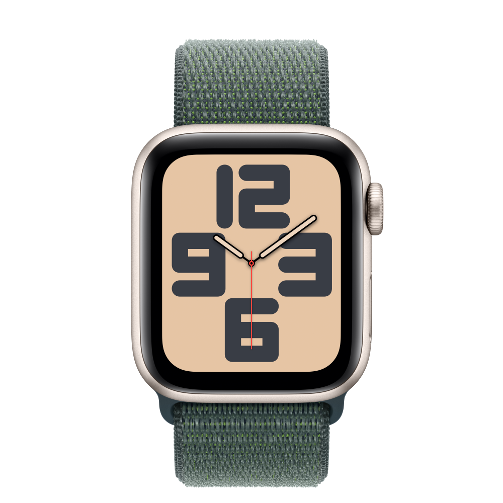 Apple Watch SE2 v3 GPS 40mm Starlight Alu Case Lake Green Sport Loop