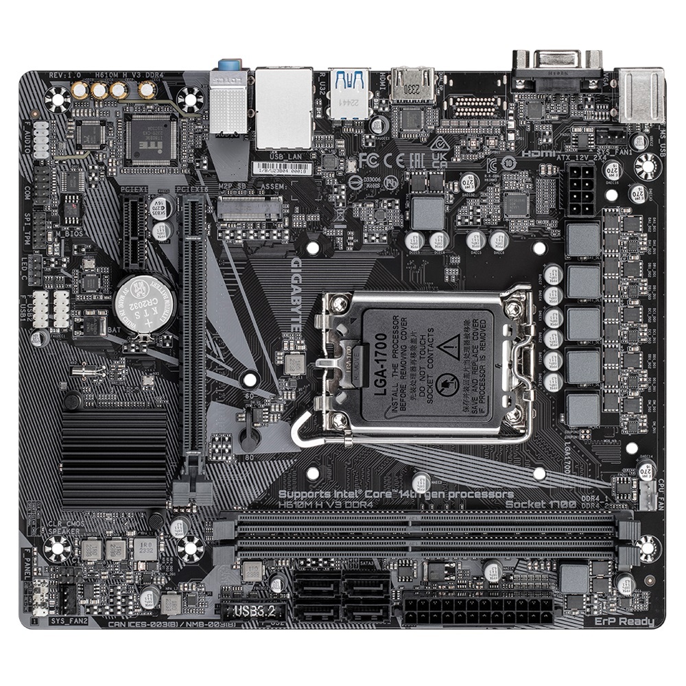 Gigabyte matična ploča H610M H V3 DDR4 LGA 1700; 2xDDR4; M.2, 4xSATA6xUSB; VGA, HDMI; mATX