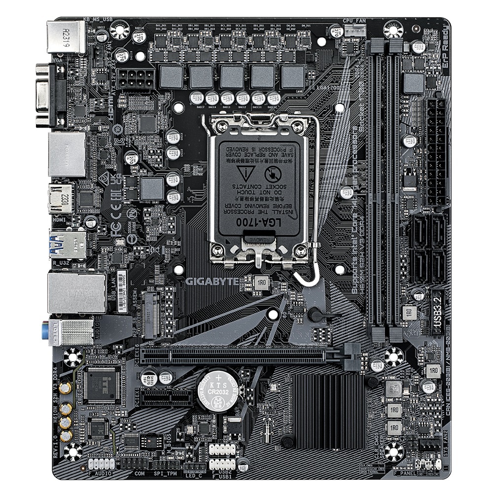 Gigabyte matična ploča H610M S2H V3 DDR4 LGA 1700; 2xDDR4; M.2; 4xSATA6xUSB; HDMI, 2xDP, DVI, VGA