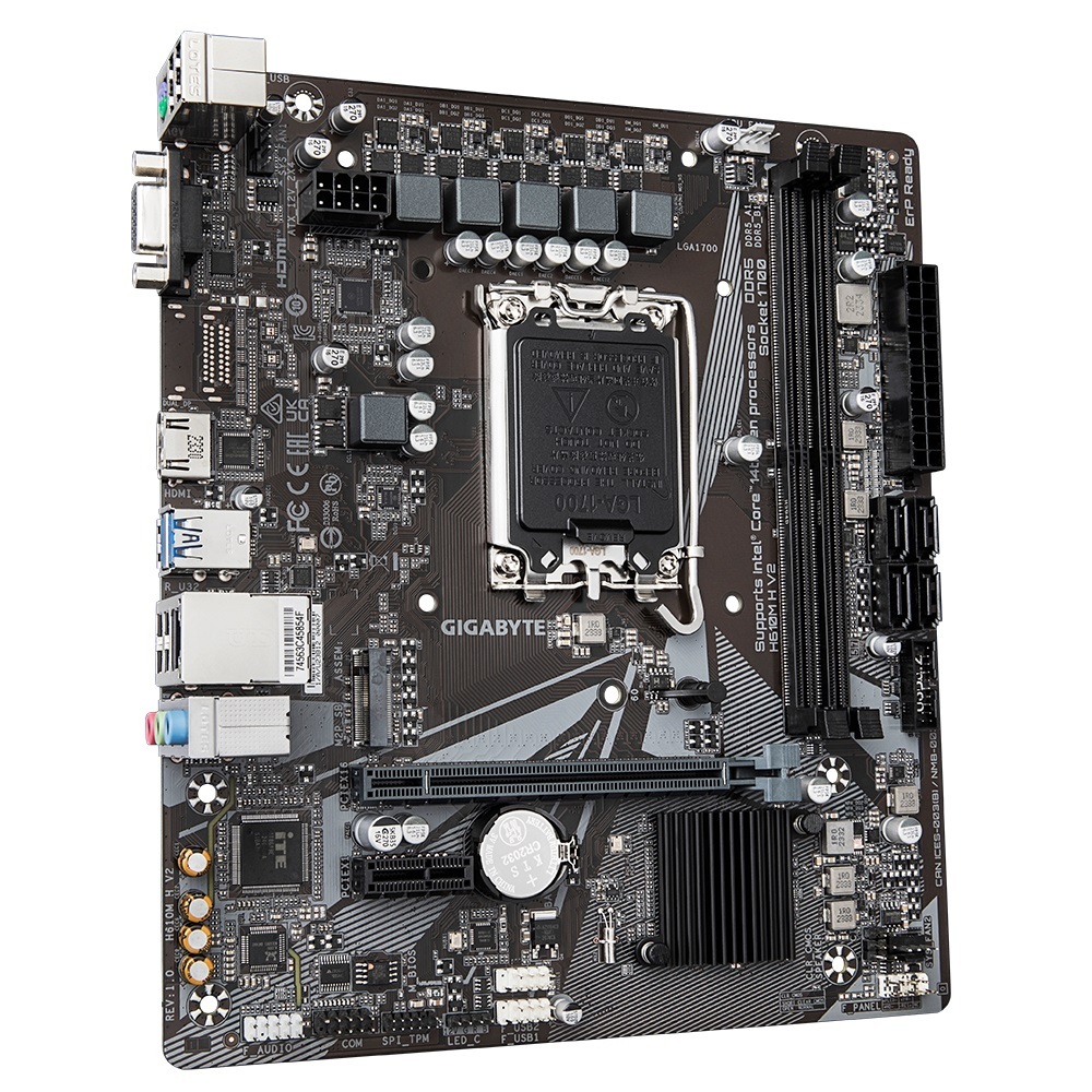 Gigabyte matična ploča H610M H V2 G10,LGA 1700; 2xDDR5 up to 96GB 1xM.2; 4x SATA, HDMI, 1xPS2; 6xUSB