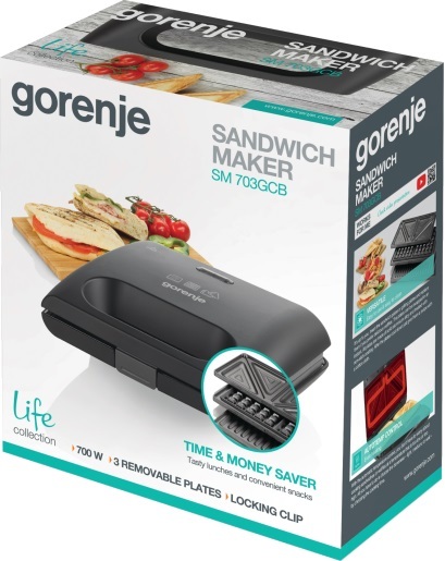 GORENJE toster SM703GCB, crni, 700 W