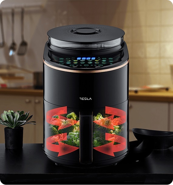 TESLA friteza AF450BCS 3u1: vrući zrak, para i hibridni rad, zapremina 4.5 L, 1500 W