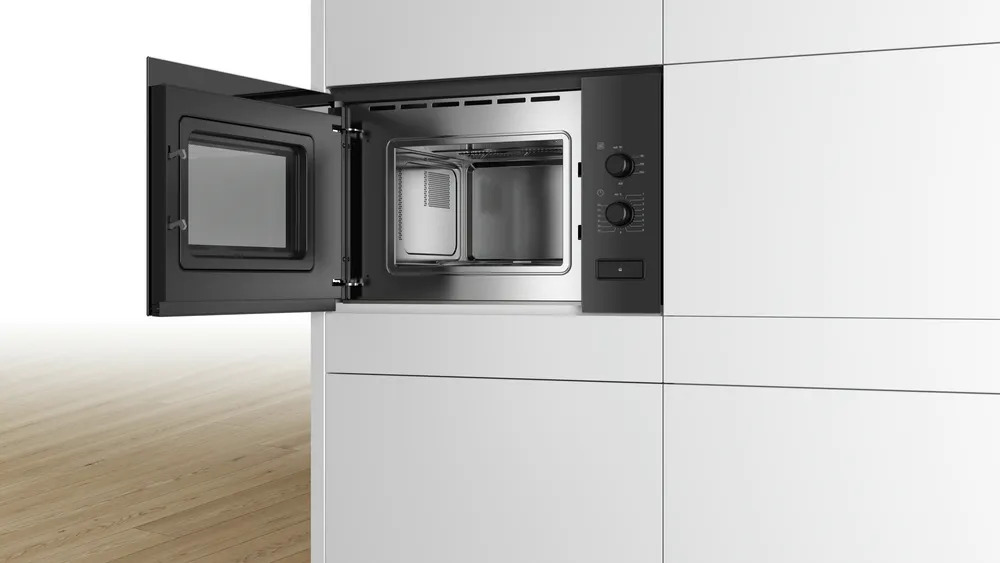 BOSCH mikrovalna pećnica BFL520MB0 ugradbena, snaga mikrovalova: 90, 180, 360, 600, 800 W, 20 L