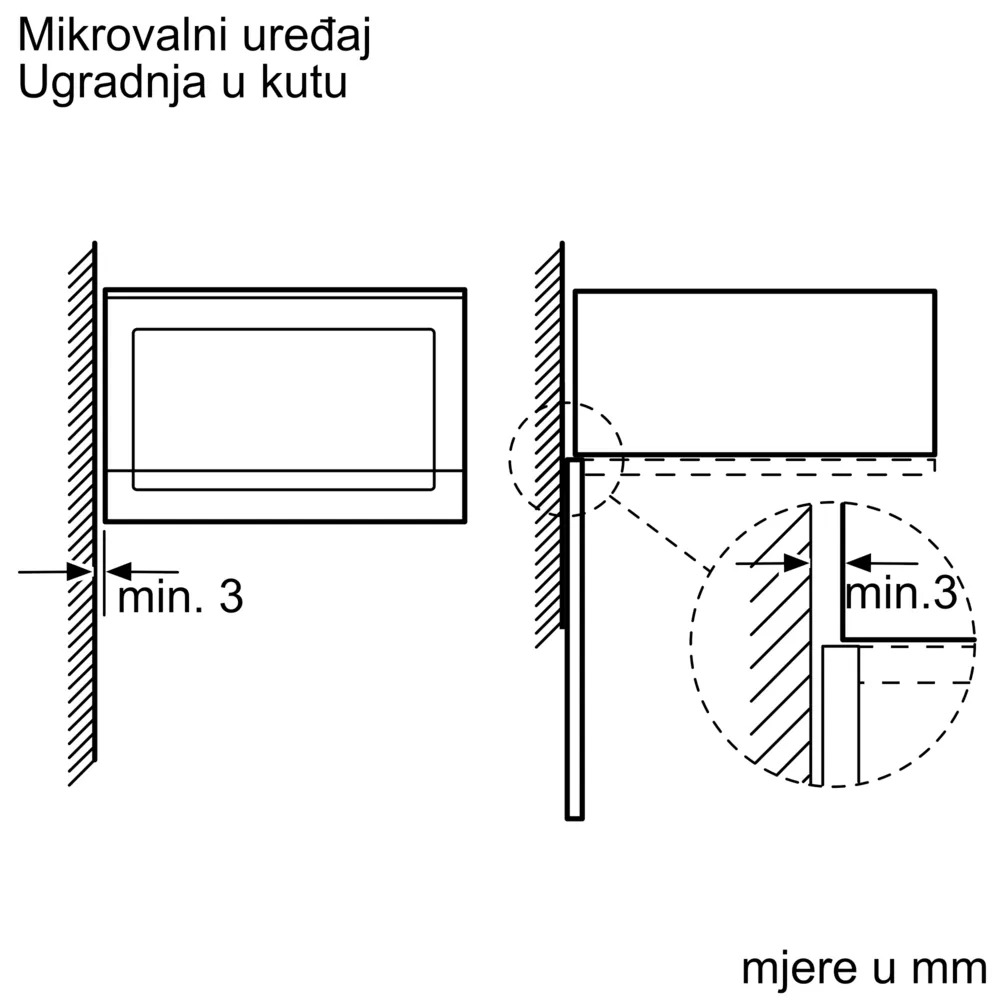 BOSCH mikrovalna pećnica BFL520MB0 ugradbena, snaga mikrovalova: 90, 180, 360, 600, 800 W, 20 L