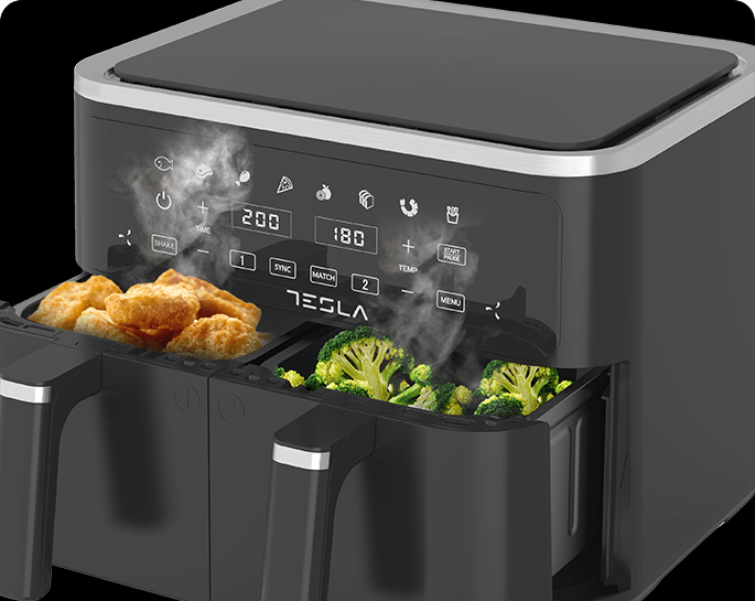 TESLA friteza AF900BSD vrući zrak, zapremina 4.5 + 4.5 L, 2400 W