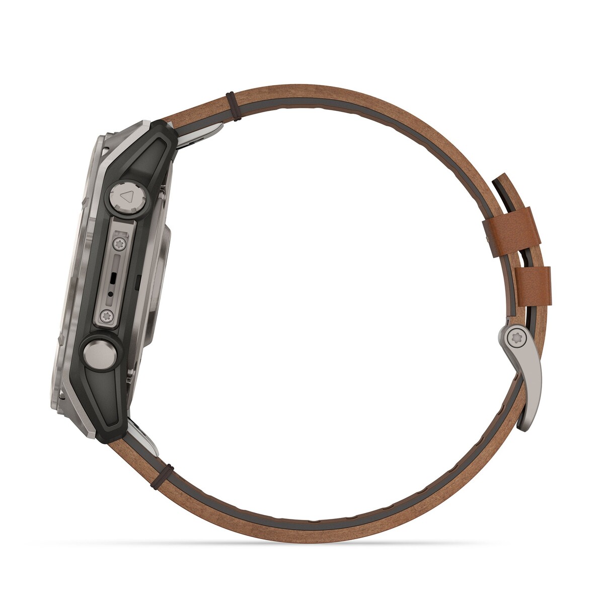 GARMIN Fenix 8 AMOLED Sapphire pametni sat, 51 mm, Titanium, smeđi remen, 010-02905-40