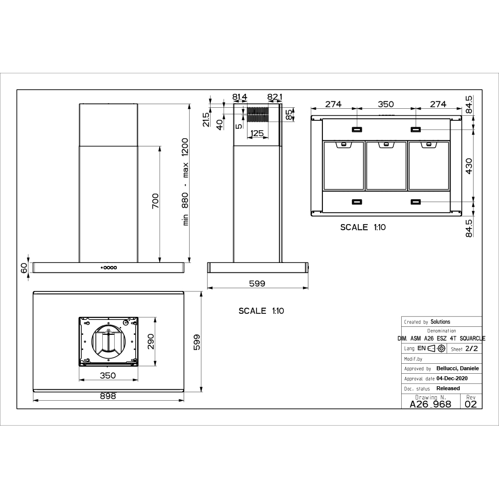 Faber napa Stilo Comfort Isola BK Matt A90