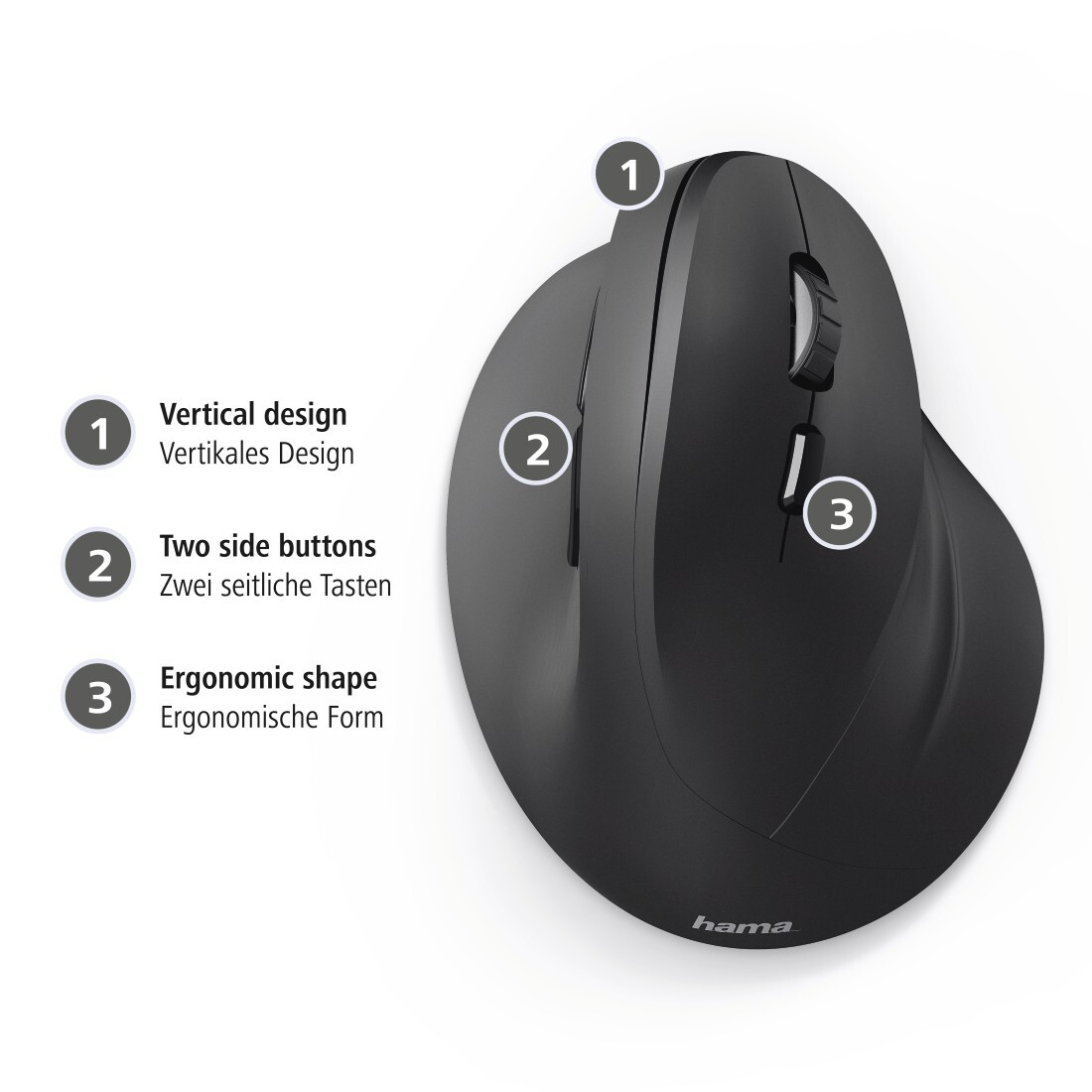 HAMA miš EMC-500 ergonomski,žični