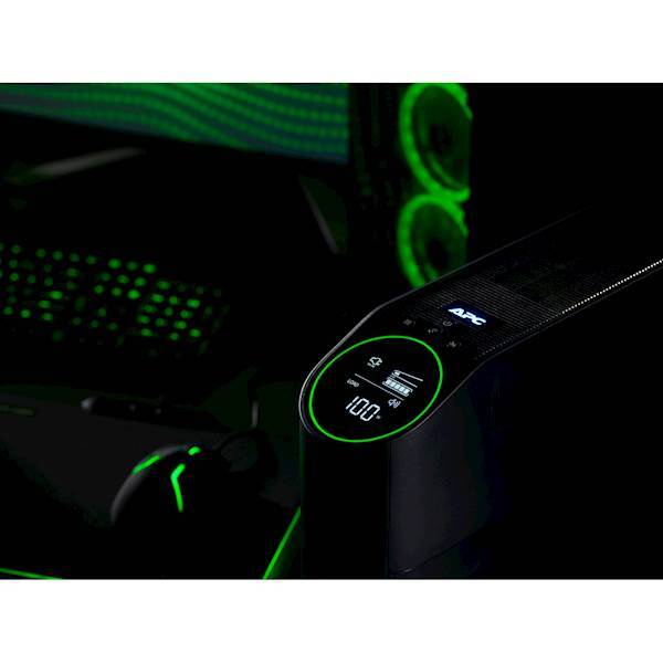 APC Back-UPS Pro 2200VA for Gaming, 230V, Pure Sinewave, LCD, Black, Schuko