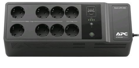 APC Back-UPS 850VA, 230V, USB Type-C i A portovi za punjenje, 8 Schuko CEE 7 utičnica (2 prenapona)