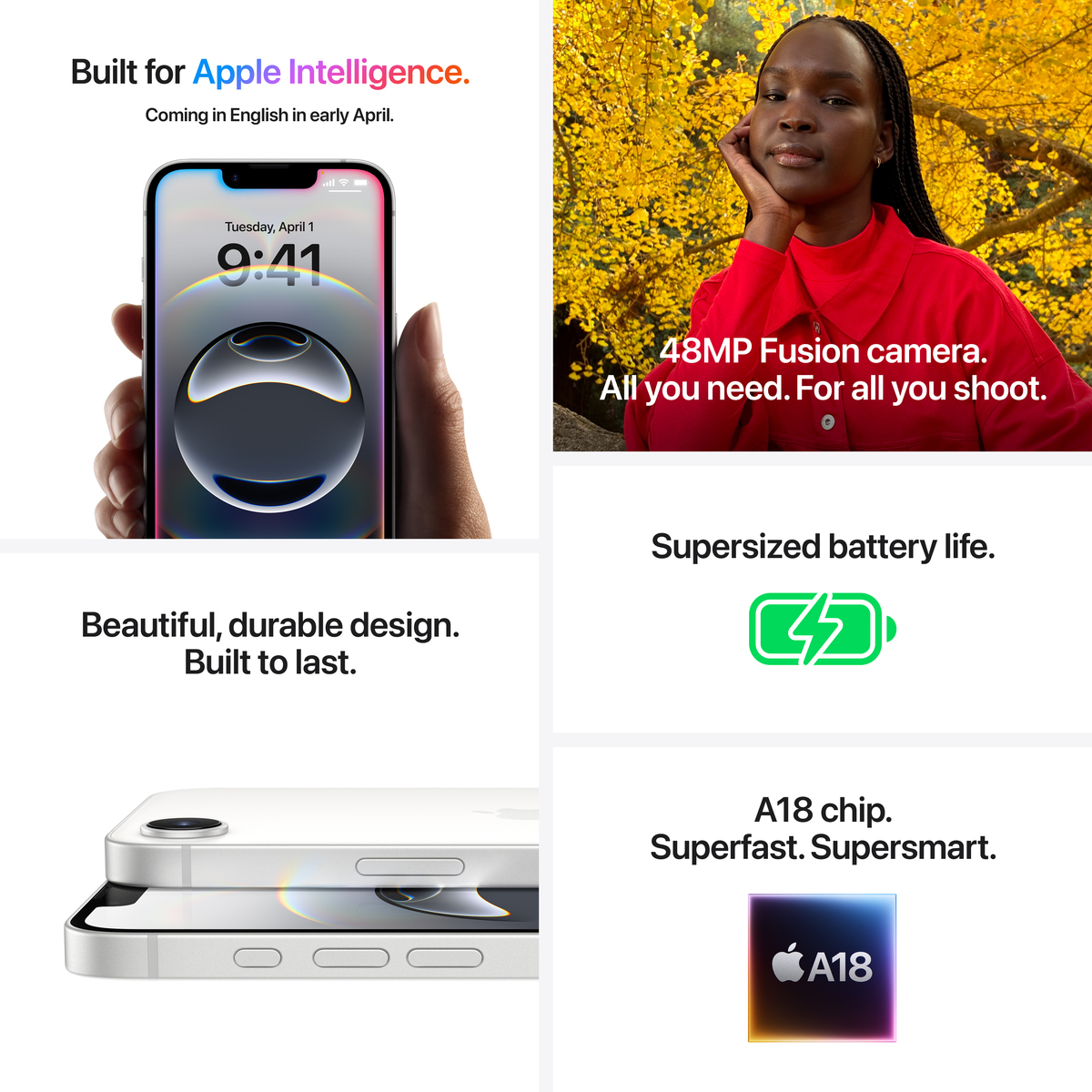 Apple iPhone 16e 256GB White, mobitel