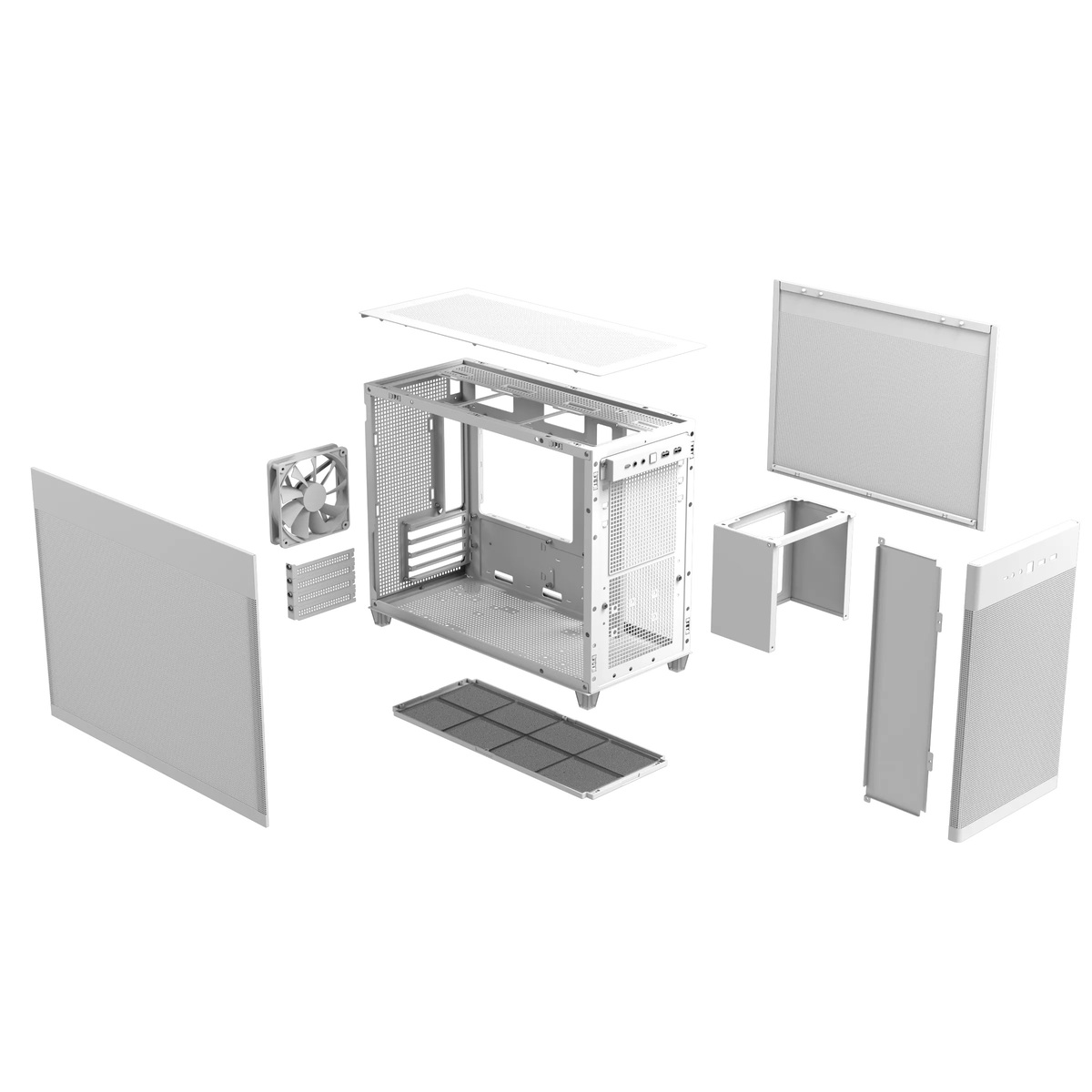 ASUS kućište Prime AP201 Case TG White MicroATX,tool-free side panels Tempered Glass