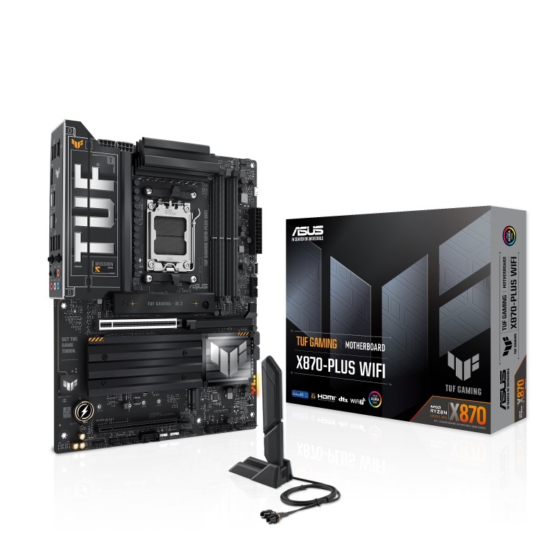 ASUS matična ploča TUF GAMING X870-PLUS W WIFI, X870, AM5; 4xDDR54x M.2; 2x SATA,HDMI,10x USB, RAID,ATX