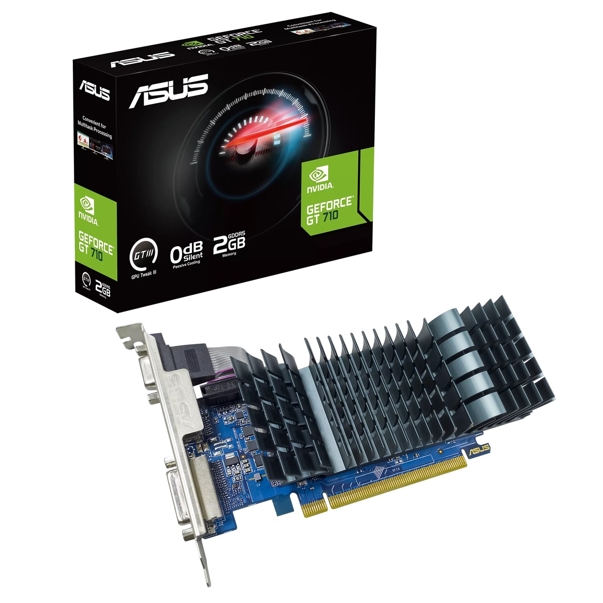 ASUS grafička kartica NVIDIA GeForce GT 7102GB GDDR5, 64bit, 1xDVI-D, 1x D-Sub,