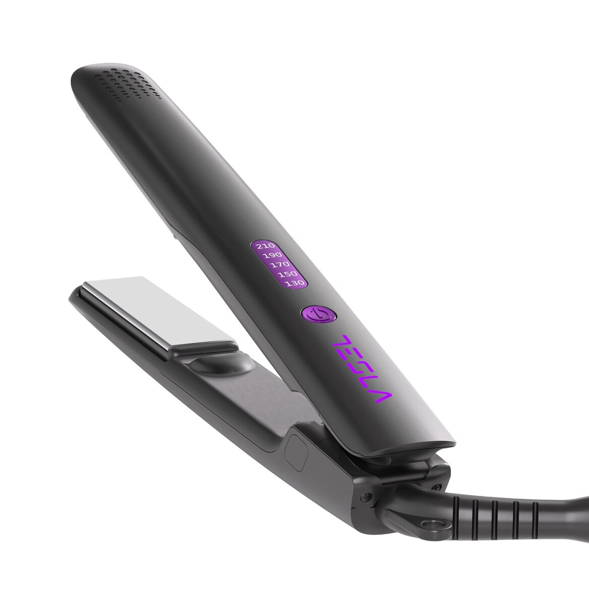 TESLA pegla za kosu STH300BP, do 210°C, LED indikator, crno - ljubičasta