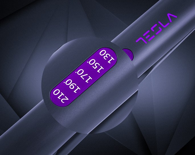 TESLA pegla za kosu STH300BP, do 210°C, LED indikator, crno - ljubičasta