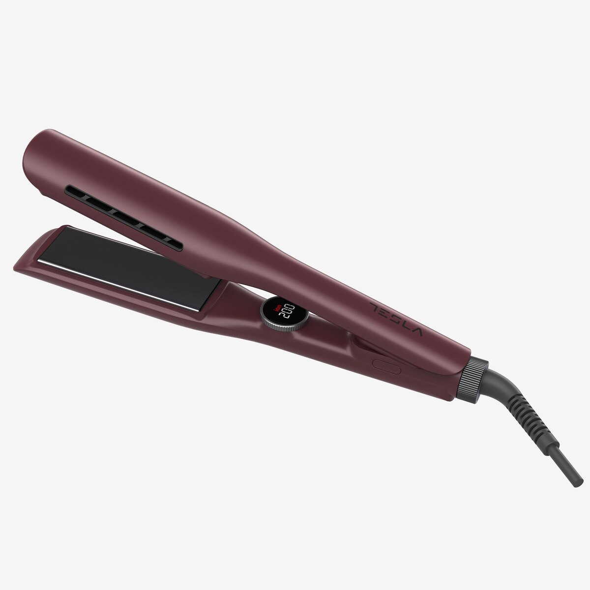 TESLA pegla za kosu STH520BBW, do 230°C, digitalna, bordo