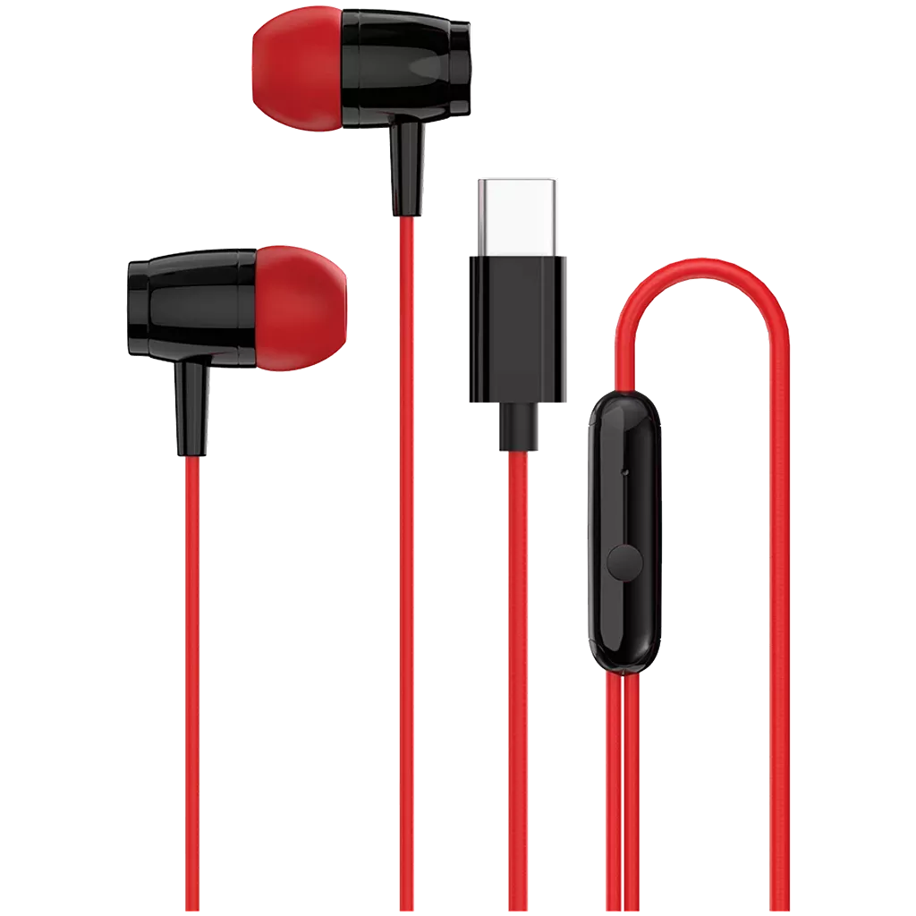 CANYON USB Type-C slušalice SEP-5, 1.2m kabel, Crvene