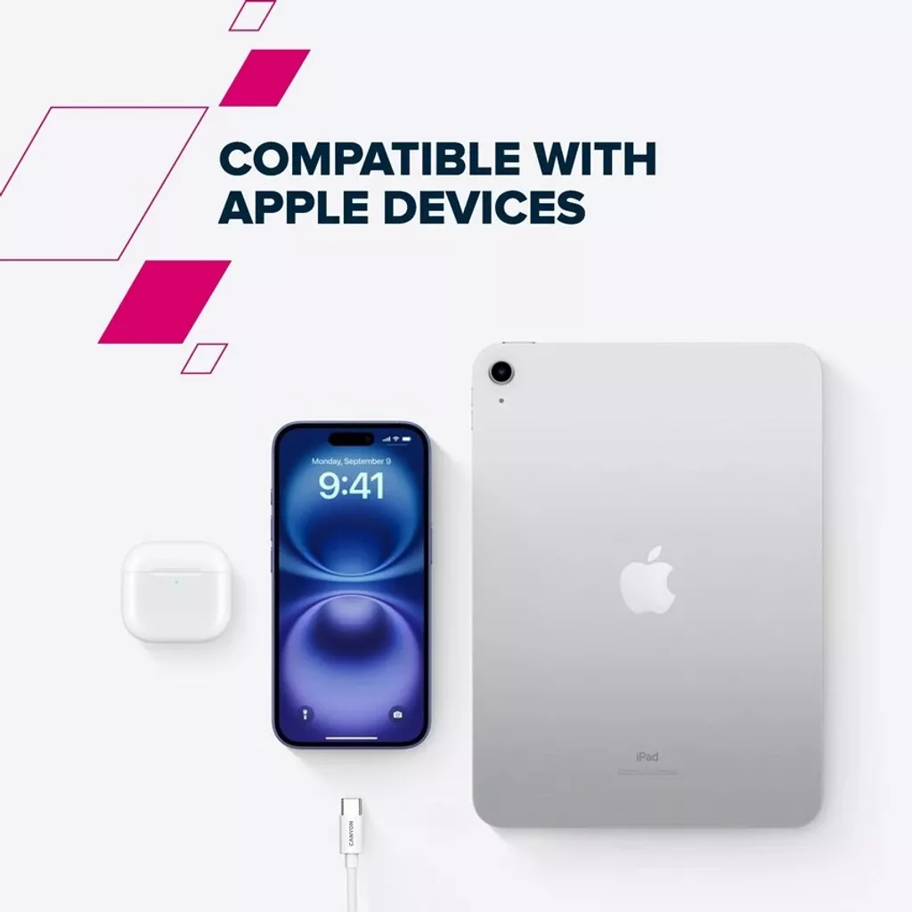 CANYON kabel CND-CC100AB20W, USB Type C - USB Type C