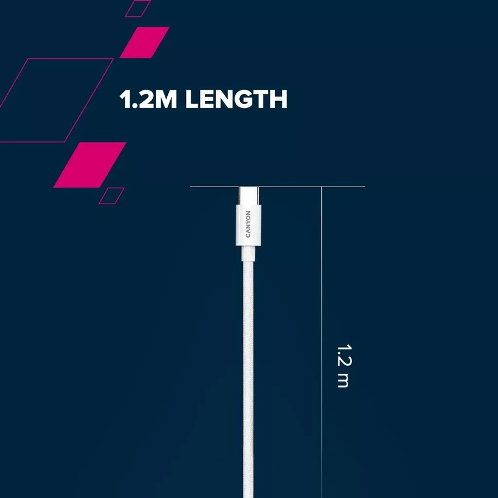 CANYON kabel CND-CC60AB12W, USB Type C - USB Type C