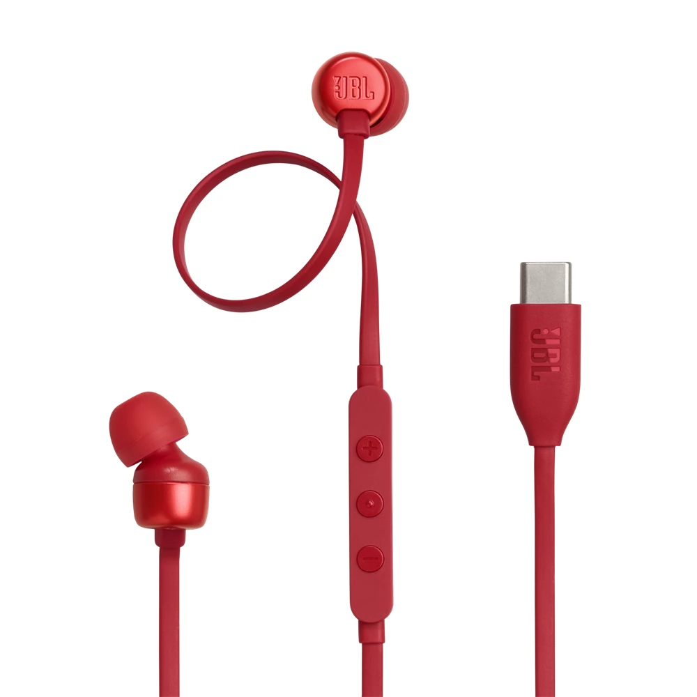 Slušalice JBL T310C USB-C crvene