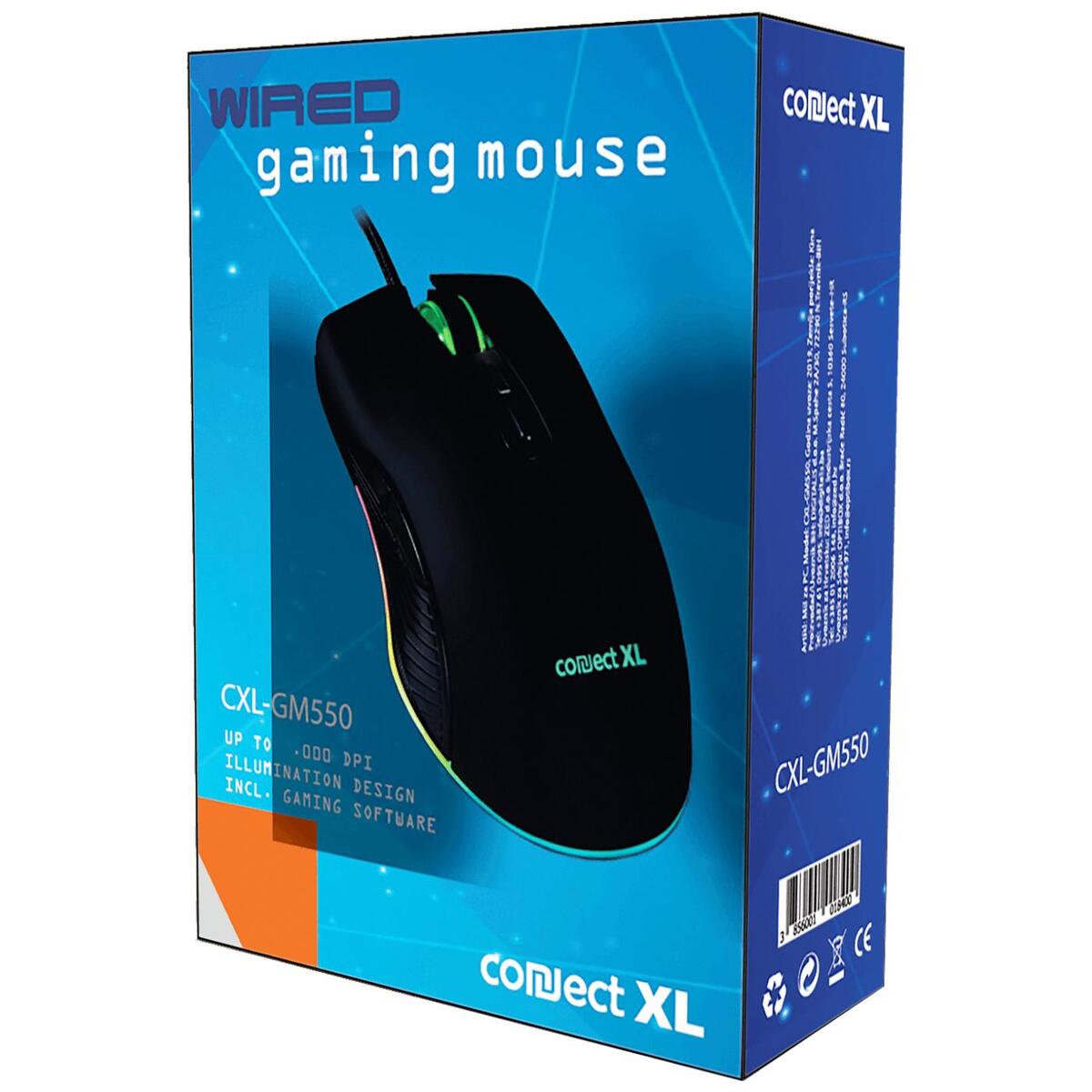 Connect XL Miš optički, 1500 dpi, GAMER, USB, 7 tipki - CXL-GM550