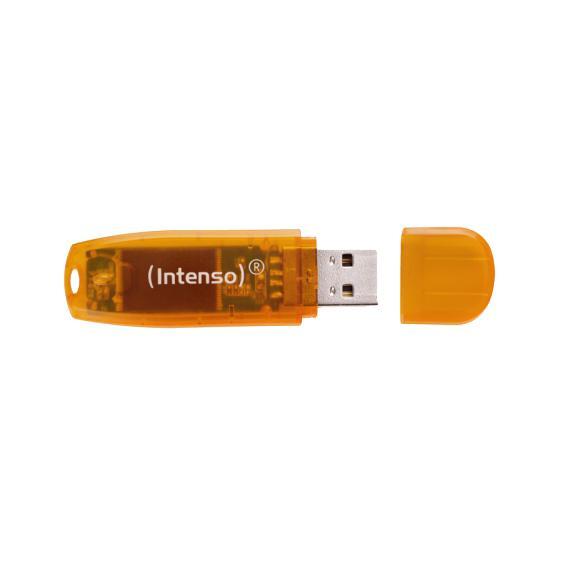 (Intenso) USB Flash drive 64GB Hi-Speed USB 2.0, Rainbow Line, ORANGE - USB2.0-64GB/Rainbow