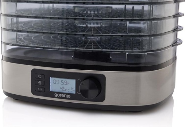 GORENJE aparat za sušenje hrane FDK500DE, 5 posuda, digitalna kontrola, 30–75°C