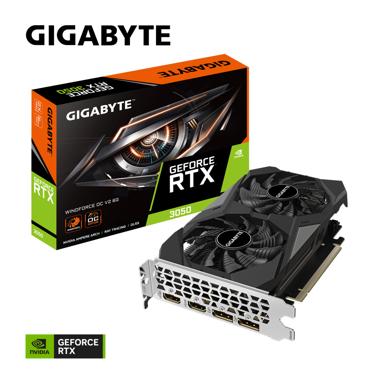 GIGABYTE grafička kartica nVidia GeForce RTX 3050 WindForce;6GB GDDR6, 96bit2x DP, 2x HDMI