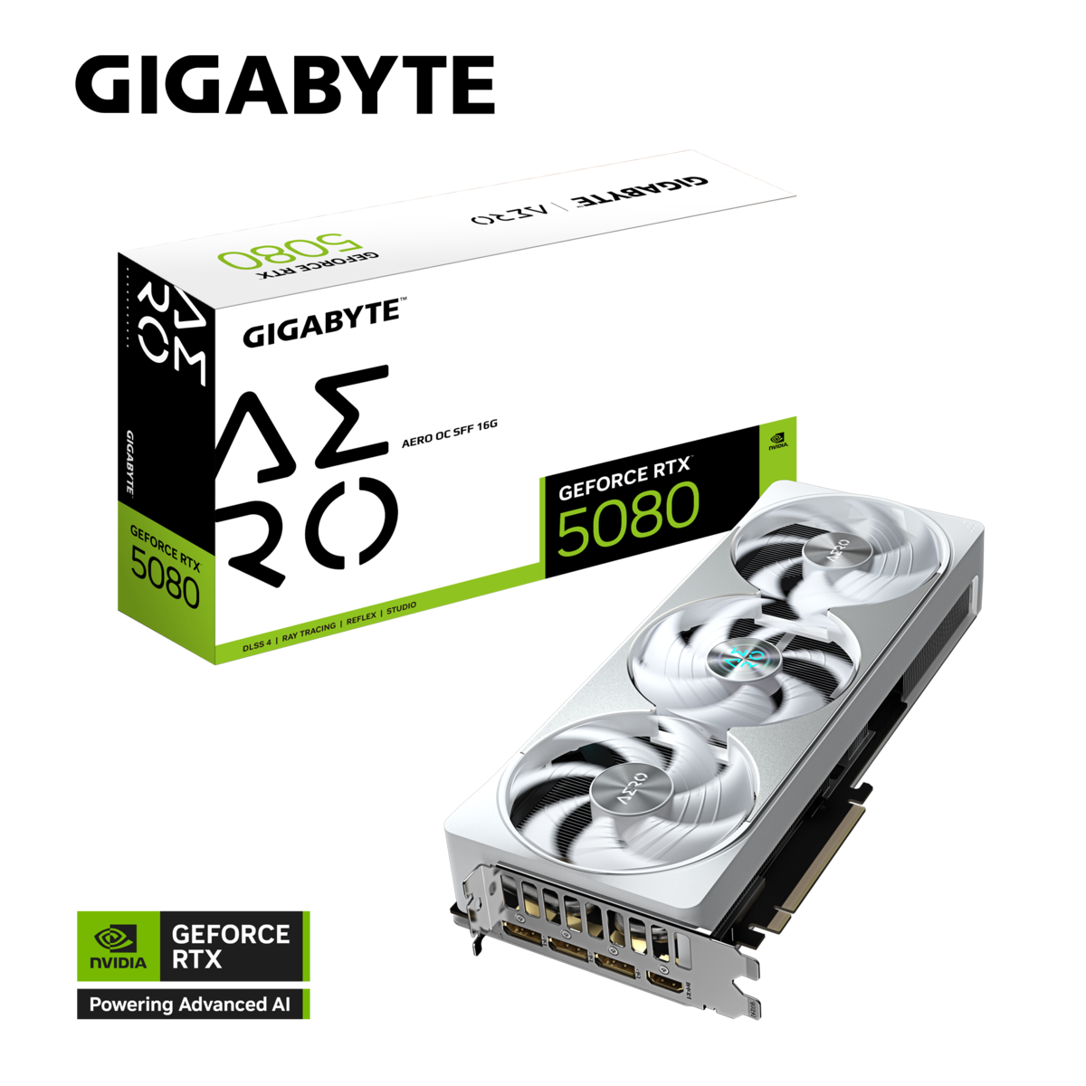 GIGABYTE grafička kartica NVIDIA GeForce RTX 5080 AERO OC 16GB, GDDR7, 256bit,3xDP, 1xHDMI