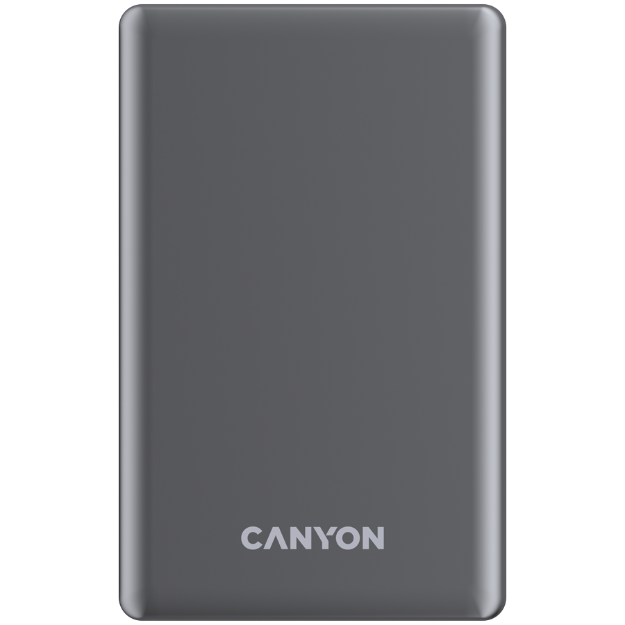 CANYON prenosna baterija OnPower 505 slim Magnetic 5000 mAh PD20W tamno siva