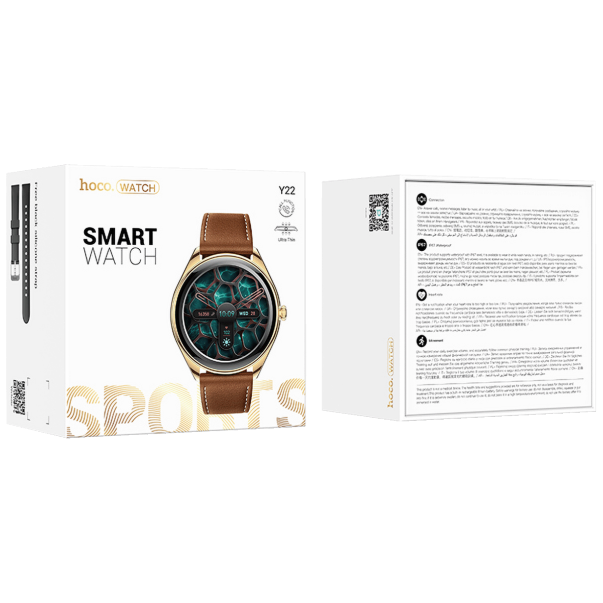 hoco. Pametni sat, 1.43" AMOLED, Bluetooth, IP67 - Y22 Champagne gold