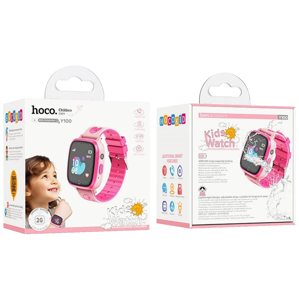 hoco. Pametni sat za djecu, 1.44" ekran, 2G, Nano SIM - Y100 Pink