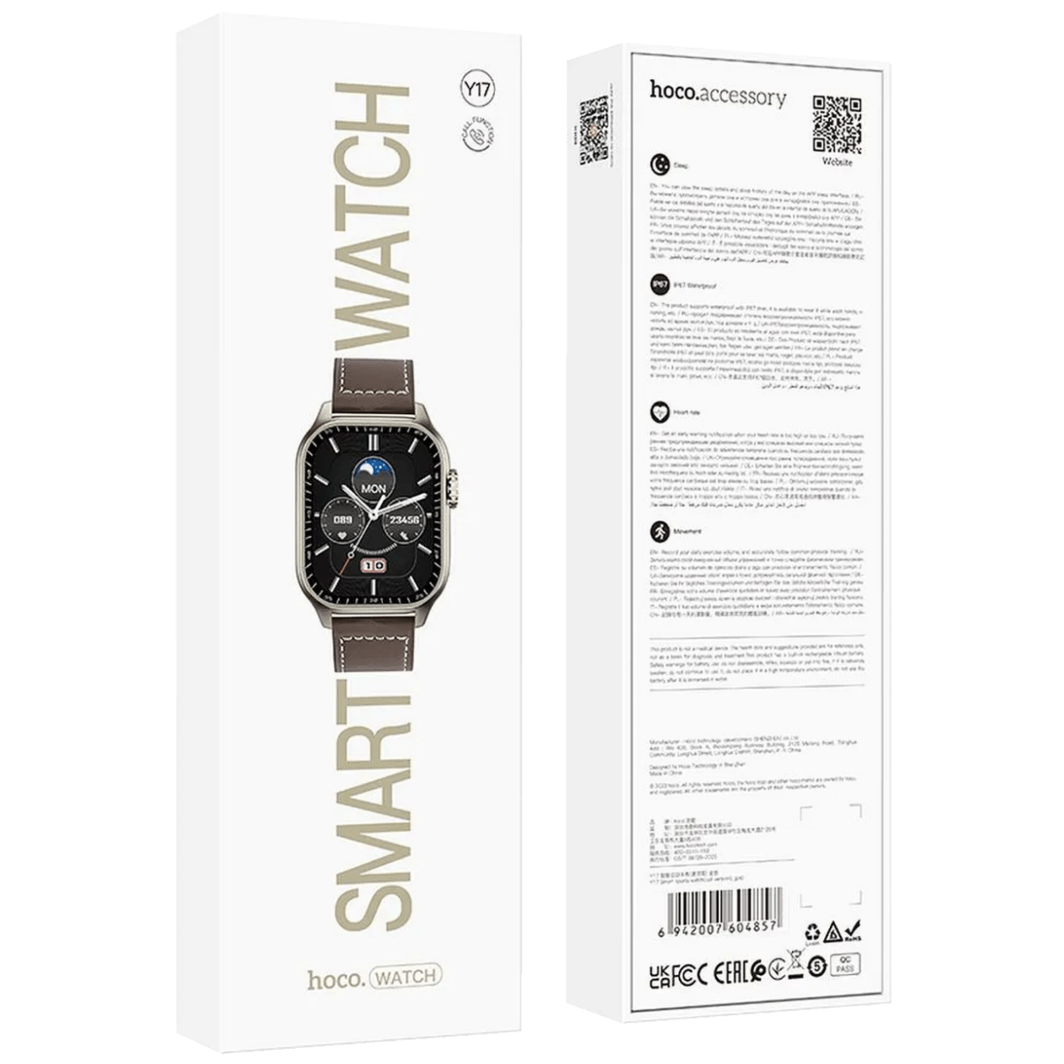 hoco. Pametni sat, 2.03" zaslon, Bluetooth, IP67 - Y17 Silver