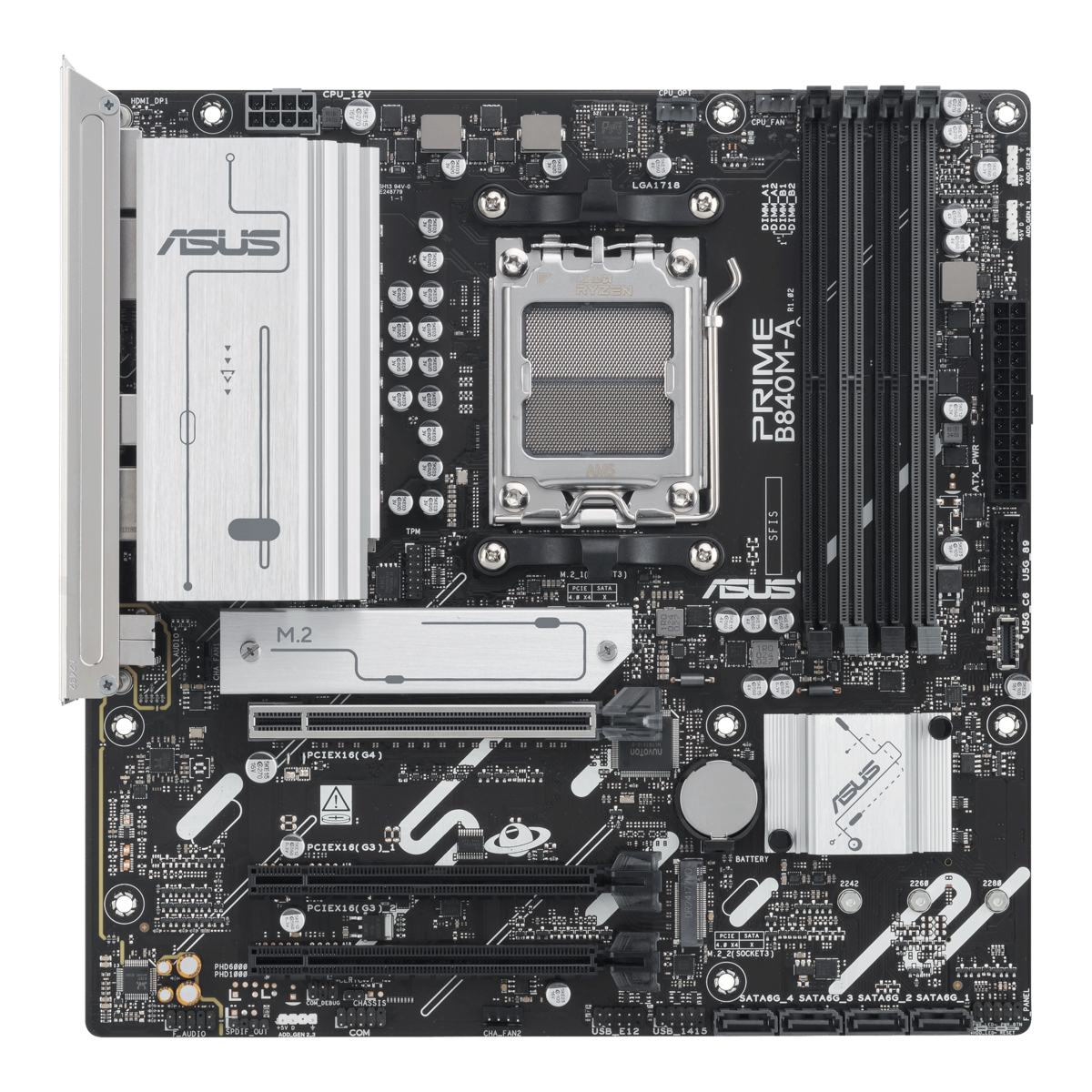 ASUS matična ploča PRIME B840M-A-CSM AM5, 4x DDR5, 3x M.2, 7x USB2x DP, 1x HDMI, mATX