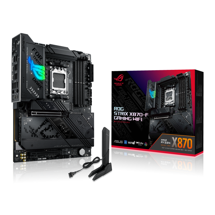 ASUS matična ploča ROG STRIX X870-F GAMING WIFI, X870, AM5; 4xDDR54x M.2; 2x SATA,HDMI,12x USB, RAID,ATX