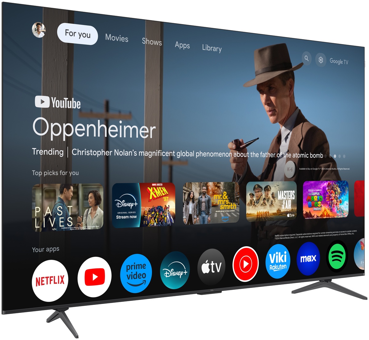 TCL QLED televizor 85P8K, 4K Ultra HD, Smart, Google TV, 144 Hz, ONKYO 2.1 Hi-Fi System, AiPQ Pro Processor, HVA Panel, Game Master, crni