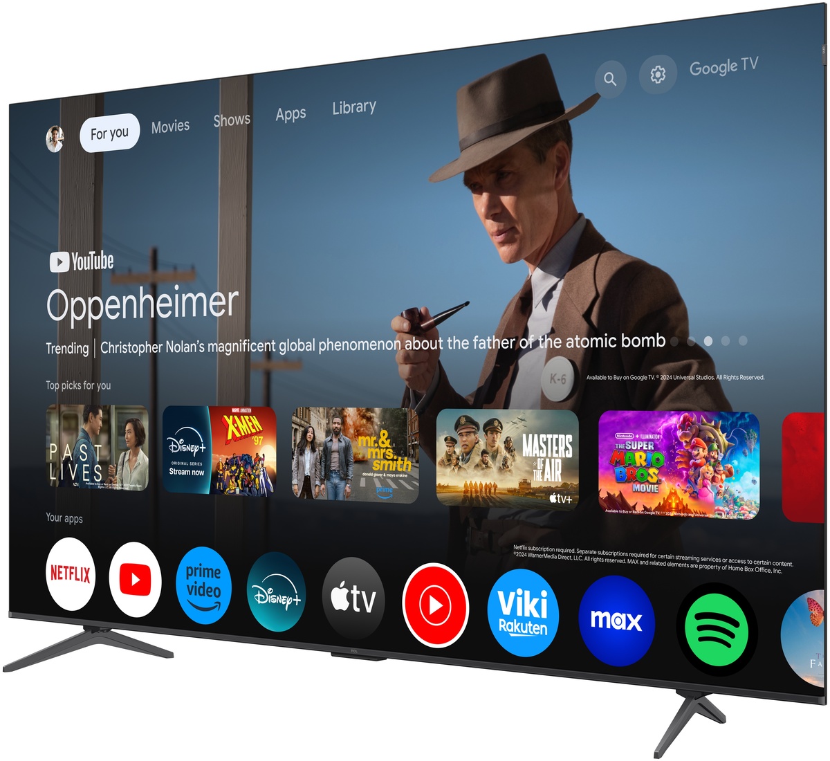 TCL QLED televizor 85P8K, 4K Ultra HD, Smart, Google TV, 144 Hz, ONKYO 2.1 Hi-Fi System, AiPQ Pro Processor, HVA Panel, Game Master, crni
