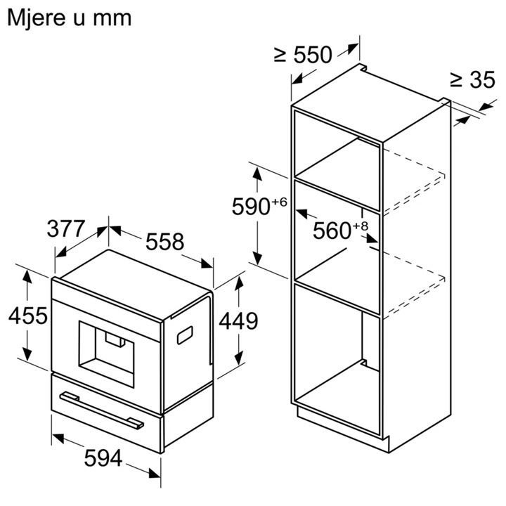 BOSCH ugradbeni aparat za espresso kafu CTL7181B0 Serie 8, automatski, crni