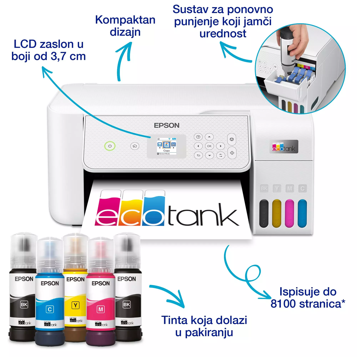 Epson multifunkcijski printer EcoTank L3286 Wifi