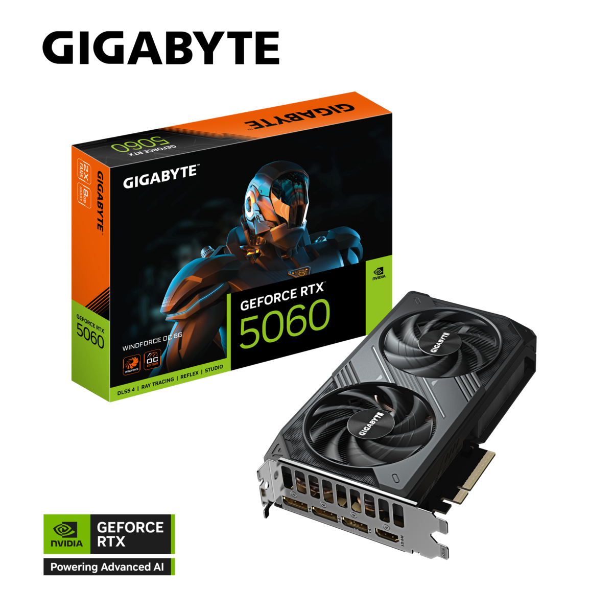 GIGABYTE grafička kartica nVidia GeForce RTX 5060 Windforce OC 8GB GDDR7, 128-bit, 3x DP, 1x HDMI