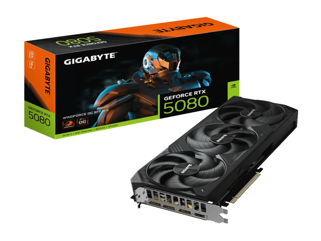 GIGABYTE grafička kartica Nvidia GeForce RTX 5080 Windforce OC 16G, SFF, 16GB, GDDR7, 256-bit,3xDP, 1x HDMI
