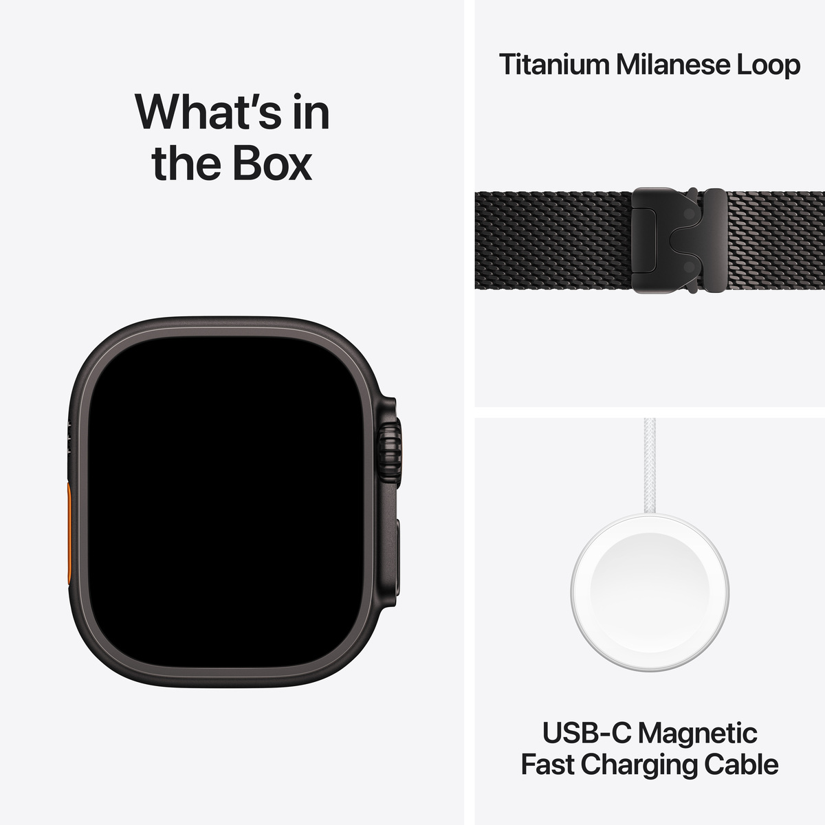 Apple Watch Ultra 3 Cellular 49mm Black Titanium Case with Black Titanium Milanese Loop - Large