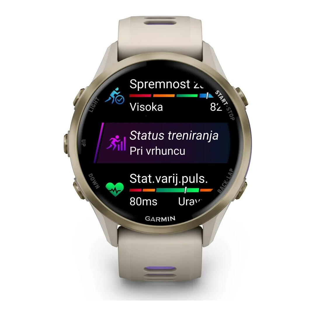 GARMIN Forerunner 970 sportski pametni sat, 47mm, Soft Gold Titanium French Gray/Indigo