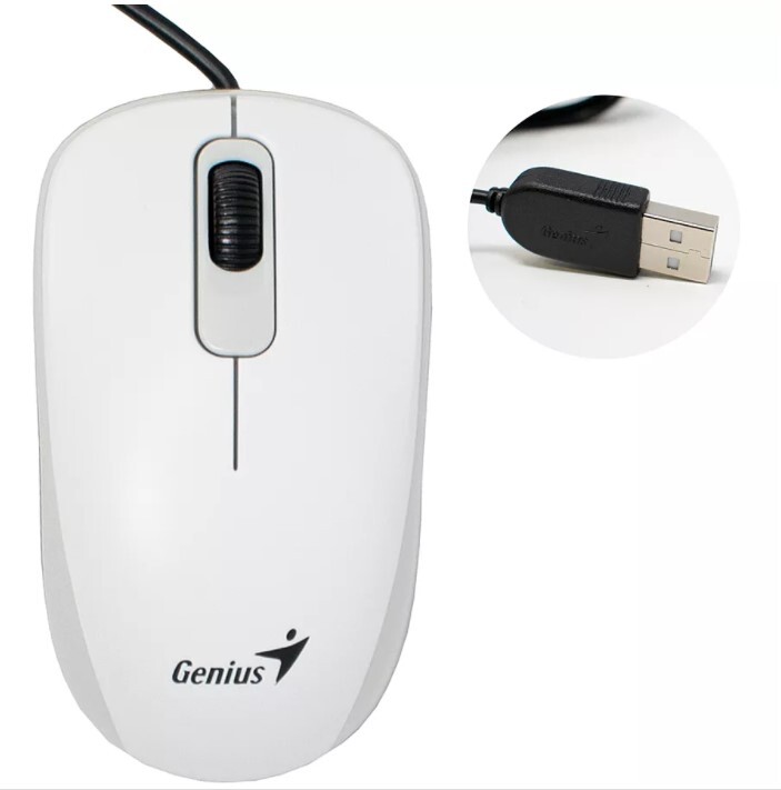 GENIUS miš DX-110 USB bijeli 1.000 DPI, USB,3 tipke, 1.5 m kabal